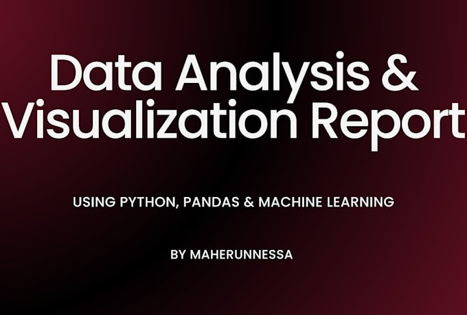data analysis, visualisation and machine learning using python